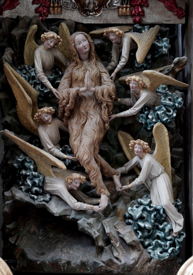 Relief św. Marii Magdaleny unoszonej przez anioły